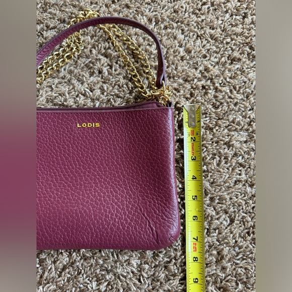 NWOT Lodis Plum Purse New Never Used Wine Leather Lodis Crossbody Purple Purse - Picture 7 of 8
